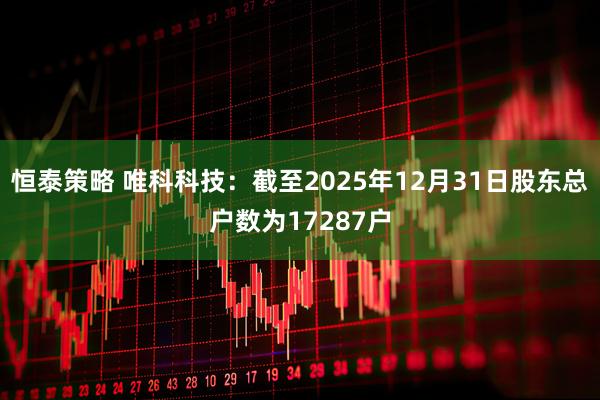 恒泰策略 唯科科技：截至2025年12月31日股东总户数为17287户